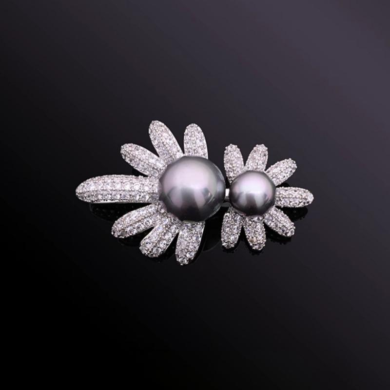 

Брошь «Подсолнух» с полным бриллиантовым покрытием для женщин, модная и индивидуальная жемчужная брошь с нишевым чувством дизайна