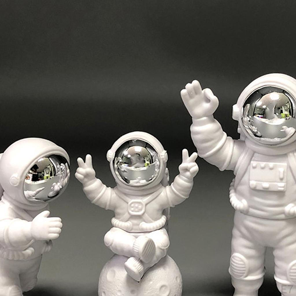 3pcs Astronaut Figurines Miniatures Character Spaceman Outer Space Shelf Collectible