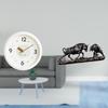 Modern Wall Clock with Large Numerals And Quiet Movement Featuring Bull Figurine Feng Shui Bear