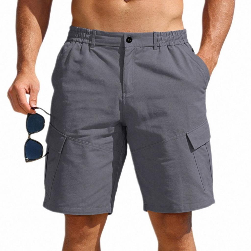 Men's Loose Casual Loose-fit Waist Workwear Multi-pocket Shorts