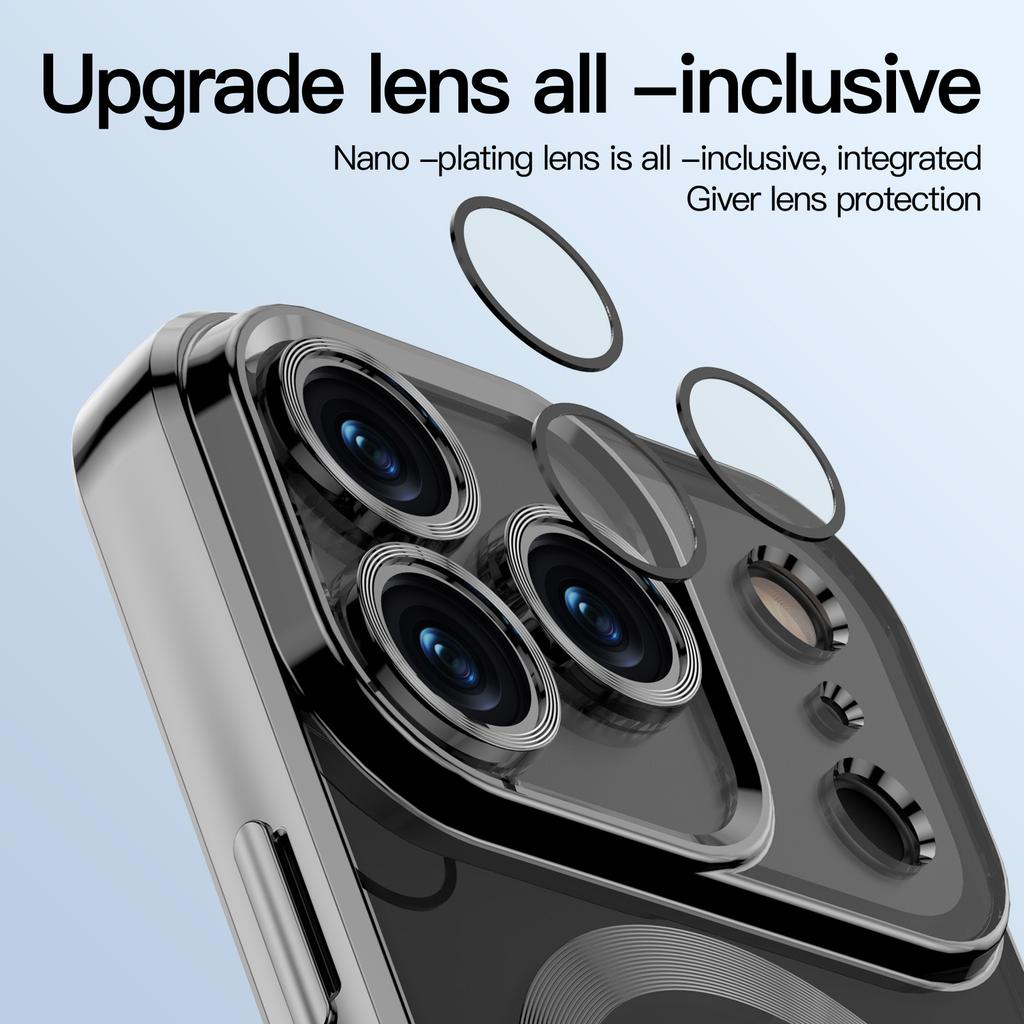 Für iPhone 17 Pro Max Magnetische Hülle WANLONFENG WX Serie TPU Handyhülle mit 2 Stück Schutzfolie/Objektivfolie