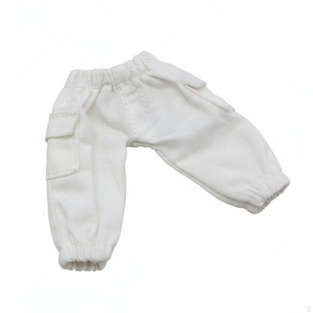 OB11 Doll Cargo Pants Side Pockets 1/12 BJD Trousers Elastic Waist Miniature Pocket for