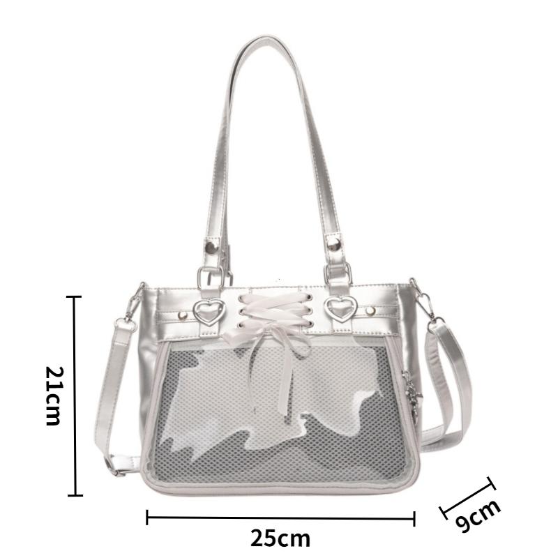 Spicy Girl Cool Ita Bag Large Capacity Transparent Pain Layer Crossbody Bag Love Chain Ulzzang Shoulder Bag Handbag