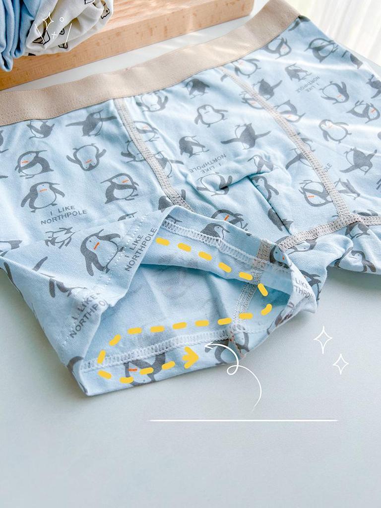 Children's Summer Cotton Boxer Briefs (Class A) for Boys Aged 9-12 - No Pinch Design.