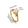 Vintage Minimalist Gold Color CZ Rings For Women Cute Cat Cute Hollow-Out Cat Anillos Flower Ring Jewelry Gift Summer Waterproof