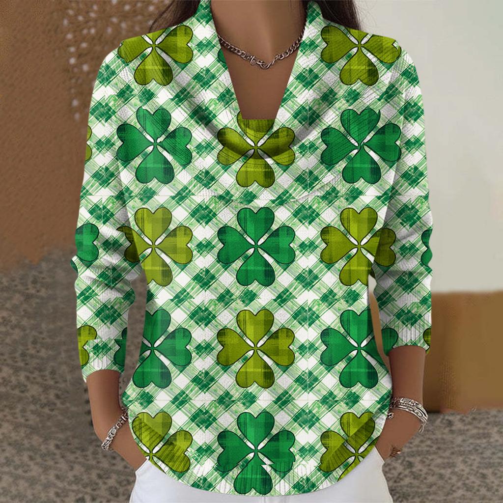 Dámský ležérní a módní svetr s dlouhým rukávem a potiskem, kulatým výstřihem