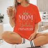Mom Of The Birthday Princess Print T Shirts Aesthetic Crown Letter Pattern Tshirt Women Short Sleeve Fashion Streetwear Y2K Tops