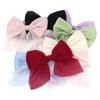 4Pcs Solid Color Chiffon Bow 12x11cm Cute Handmade Ribbon Bowknot for DIY Hairpins Hair Accessories Crafts Clothing Decoration