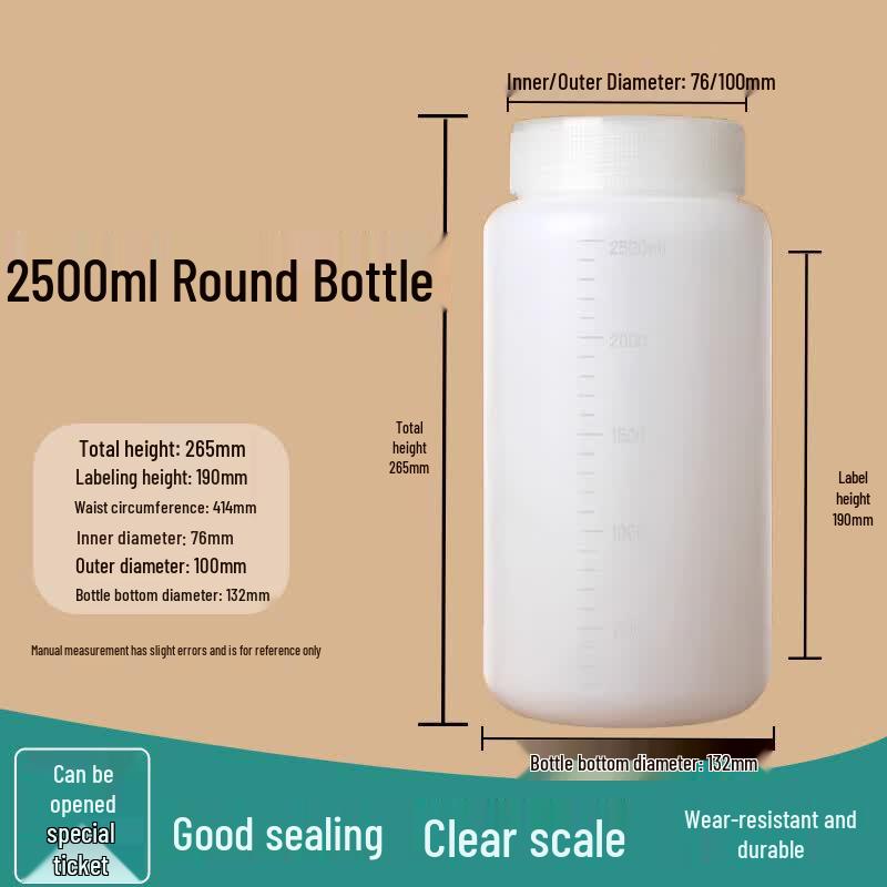 Koreycai PE Plastic Wide-Mouth Sample Bottles 2500ml