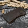 Men's Crazy Horse Leather Wallet Genuine Long Iron Chain Anti Theft Handbag RFID Demagnetization Zero
