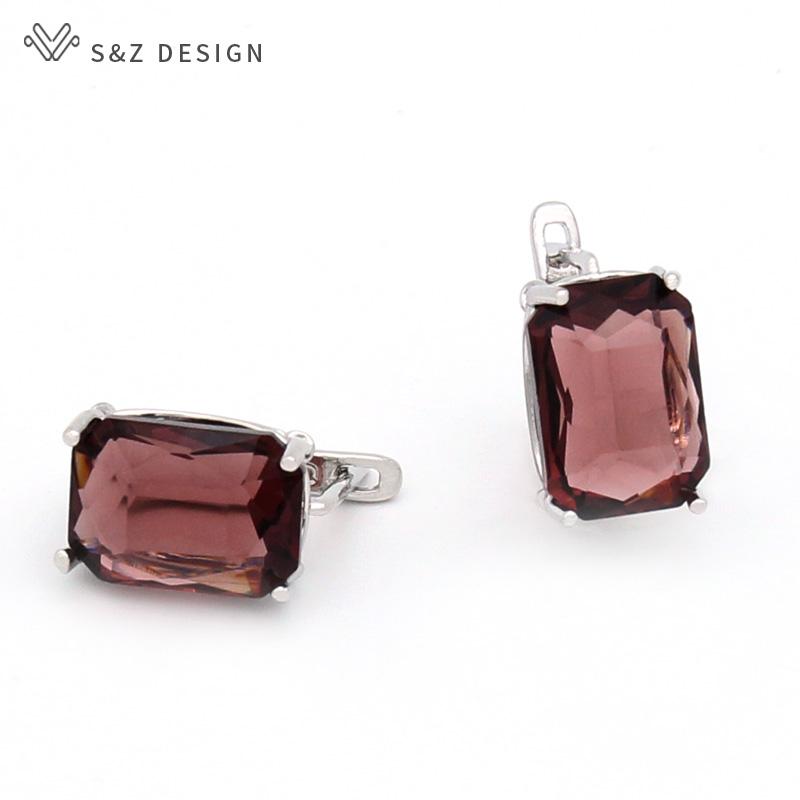 

Модные прямоугольные серьги-капли с имитацией турмалина для женщин, свадебные украшения, изысканные серьги цвета розового золота