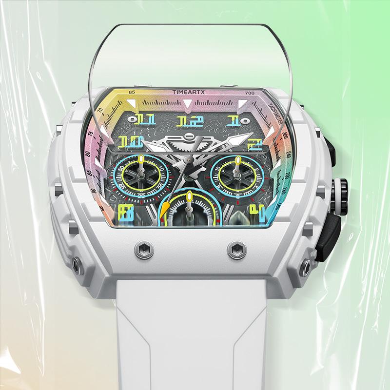 TIMEARTX Herren Multifunktions-Quarz-Uhr: Leuchtendes, Wasserdichtes Silikonarmband Modeaccessoire
