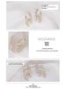 Xiao Xiangfeng Double C Pearl Bowknot Earrings: 925 Silver Zircon Japanese-Korean Style