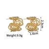 Atoztide Multiple Styles Exaggerated Flowers Earrings for Women Stainless Steel Irregular Double Color Stud Earring Jewelry Gift