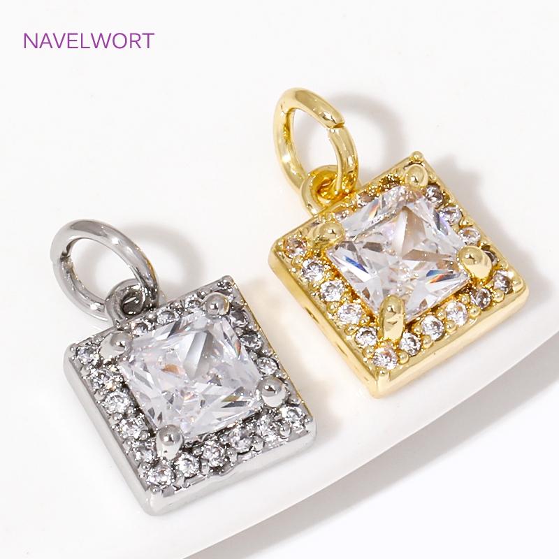 Multi Types 18K Gold Plated Brass Inlaid Zircon Charms Pendant For Jewelry Making Supplies DIY Necklace Making Accessories