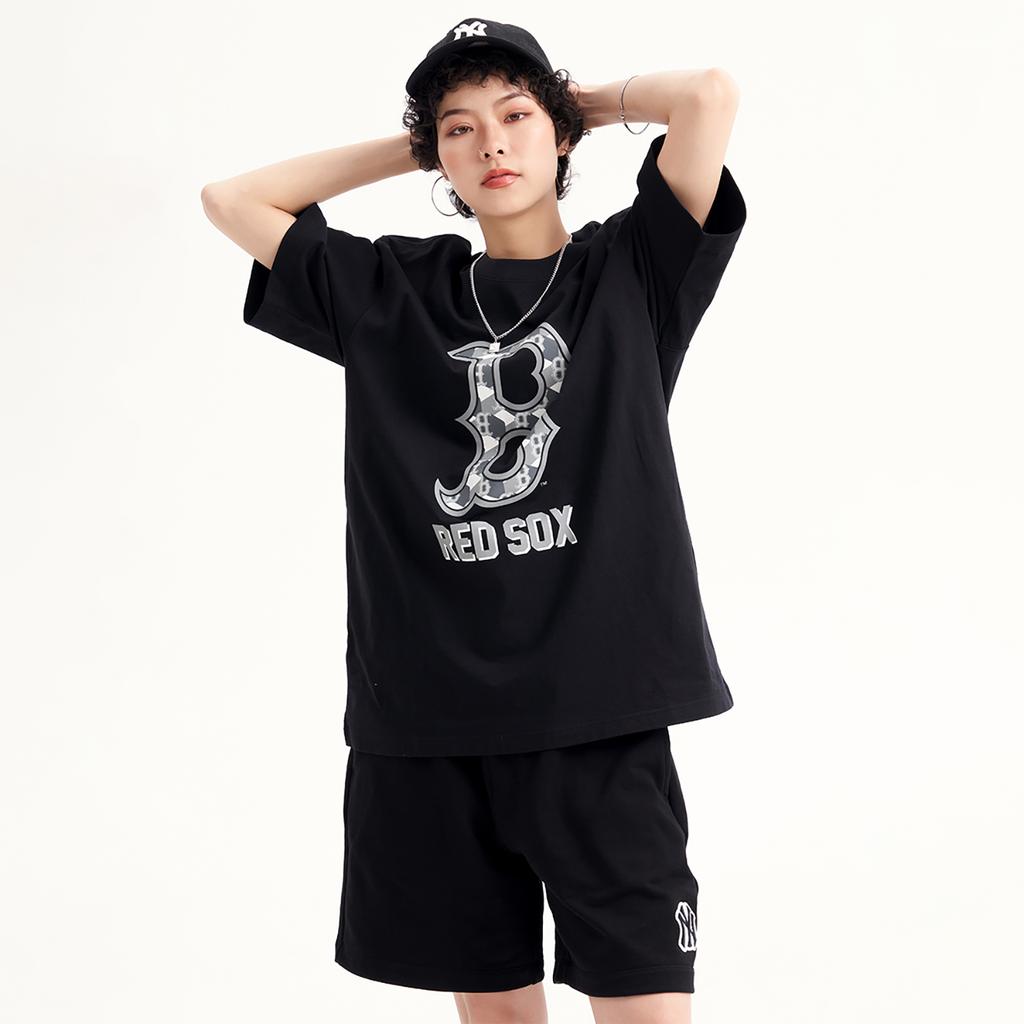 New MLB Drop Shoulder Sleeve T-Shirt Unisex Black 3ATSM0333-43BKS