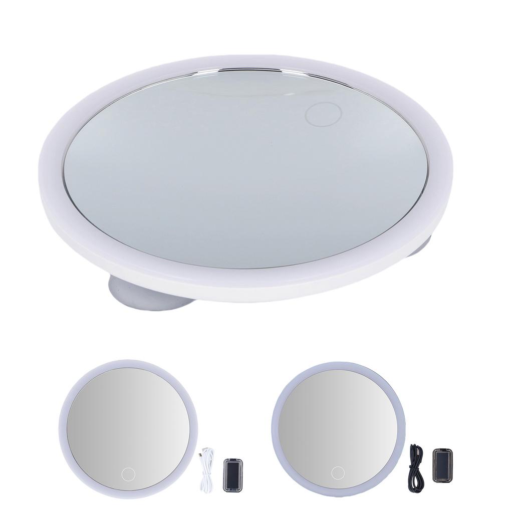20X Beleuchteter Vergrößerungs-Make-up-Spiegel 3 Farben LED Kosmetikspiegel mit Licht Stufenloses Dimmen mit Saugfuß