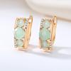 Klassischer englischer Damen-Ohrring, Kinel-Smaragd-Zirkon-Roségold-Farbschmuck
