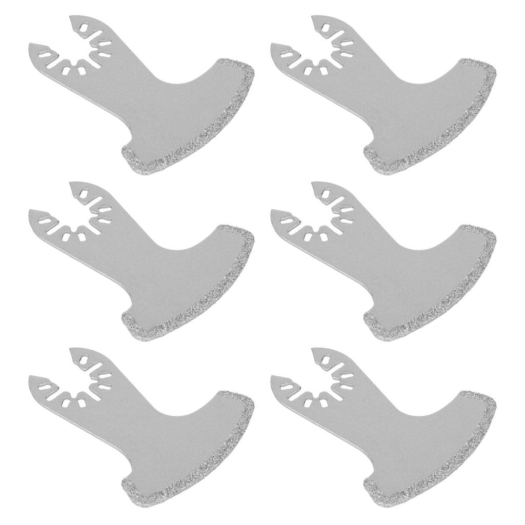 6Pcs Oscillating Saw Blades Sickle Shape Universal Diamond Carbide for Tile Masonry Removal