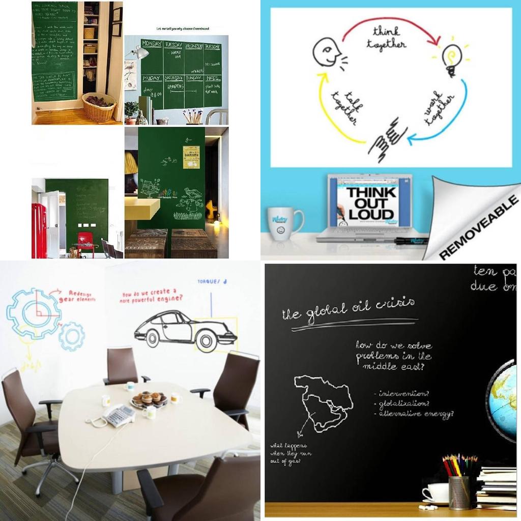 Writable Pvc Wall Sticker Repositionable Blackboard For Kids Doodling And Learning