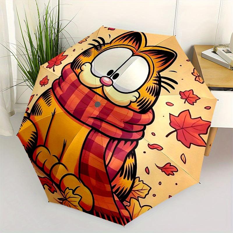 

1pc Autumn Garfield Cat Leaves Umbrella with Plastic Handle,Suitable for All Seasons Home Travel Outdoor UmbrellaM967