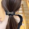 Bow Tie Rhinestone Hair Tie High-end Hair Tie Black Temperament Ball Hair Accessories Small Intestine Circle Hair Tie