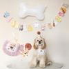 Pet Dog Birthday Party Hat Bib Set Candy Color Dot Lace Cat Bib Suit Small Medium Dog Costume Accessories