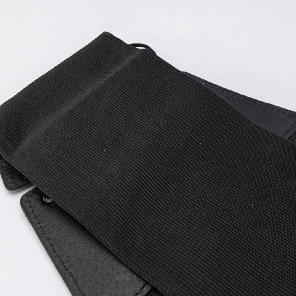 Slim Elastic Pu High Waist Belt Women Women's Girdle Style Chain Elastic Bow Knot Straps Black Punk Gothic Wide Belt Corsets