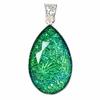 925 Sterling Silver Pendant 79 Ct Pear Cut Lab Created Ammolite CERTIFIED Gems