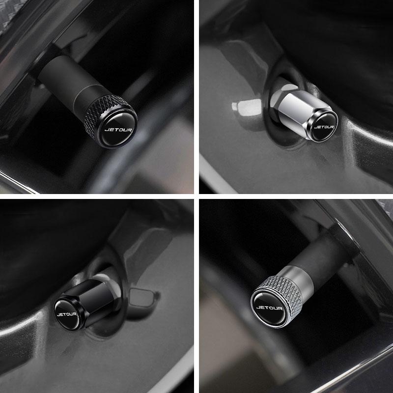 For Chery Jetour X70 X70SM X90 X95 DASHING i-DM T2 T3 X-1 4Pcs Car Wheel Tire Valve Caps Tyre Stem Covers Waterproof Accessories LL2