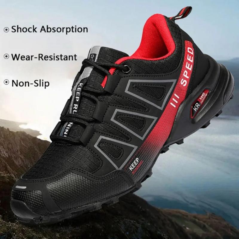 Men's Cycling Sports Shoes Outdoor Cross-Country Mountain Bike Shoes Men's Non-Slip Wear-Resistant Casual Lockless Zapatillas