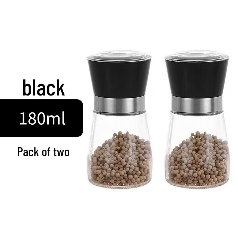 

Набор из двух кухонных мельниц для специй: Стеклянные мельницы для черного и белого перца и морской соли