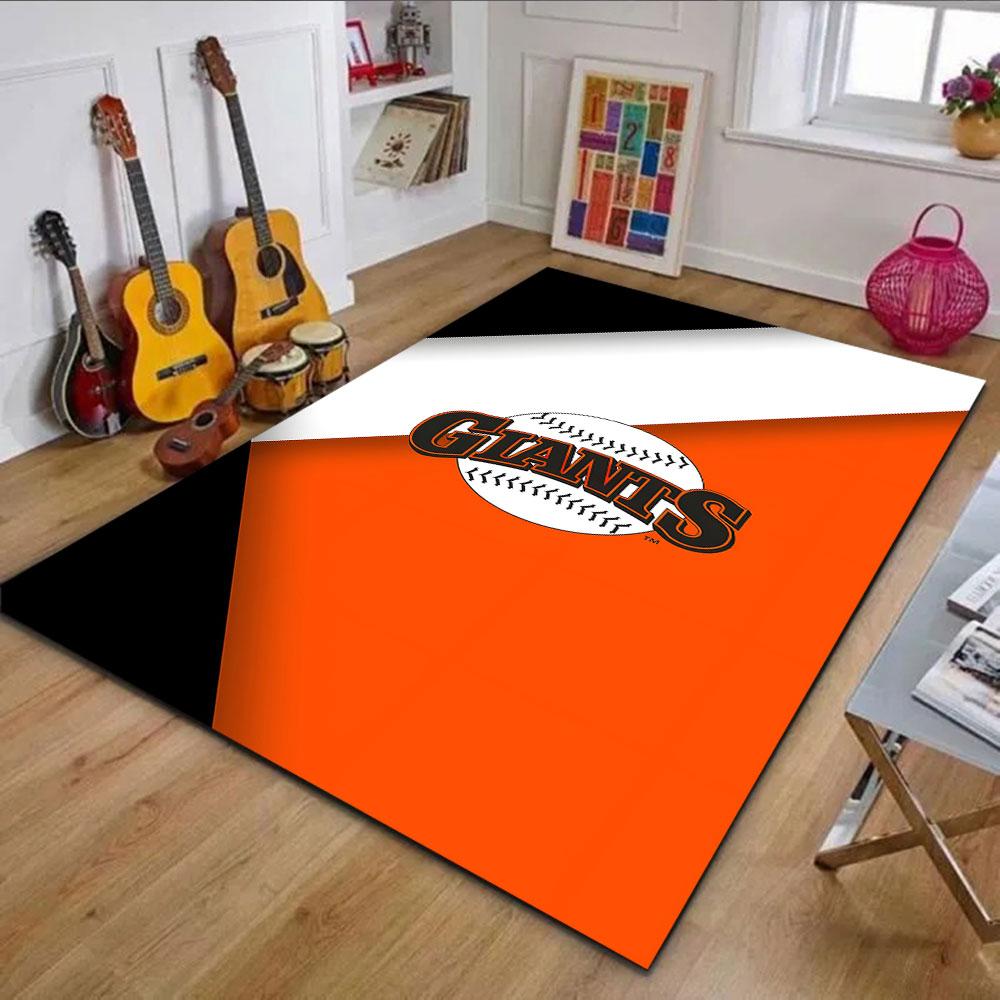 "Giants Logo with Baseball Design" Patterned Carpet, Non Slip Mat Suitable for Living Room and Bedroom Sofas