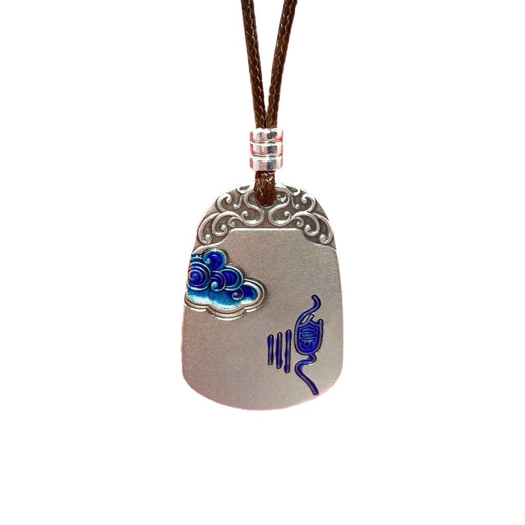 S999 Sterling Silber Friedenslose Marke Retro Kette Anhänger Männliche Und Weibliche Emaille Echte Halskette