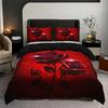 3pcs Red Rose Print Bedding Set Soft Comfortable Duvet Cover King Queen Twin Single Size Bithday Gift for Sister Room Decoration