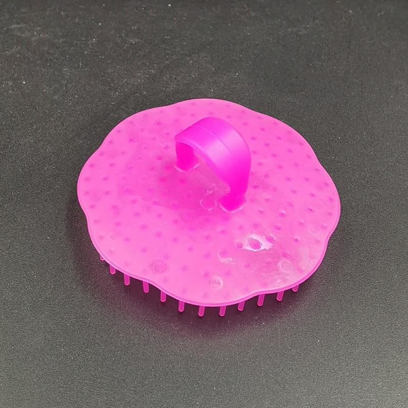 Pflaumenförmige Shampoo-Bürste Weicher Gummi Haargreifer Badebürste Kopfmassagebürste Kunststoff Shampoo-Reinigungsbürste