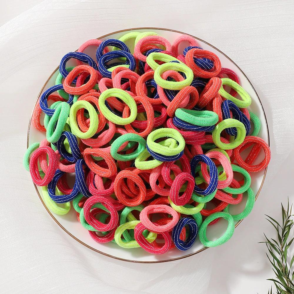 20pcs/lot Girl Elastic Hair Bands Girls Plush Ball Rubber Band for Children Sweets Scrunchie Hair Ties Kids Hair Accessories