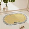 Oval Diatom Mud Floor Mat: Water-Absorbent, Quick-Dry, Wear-Resistant, Scratch-Resistant, Stain-Proof Bath Mat