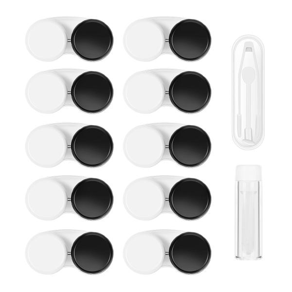 12PCS Contact Lens Cases Compact With Tweezer Solid Contact Lenses Storage Case for Travelbuy