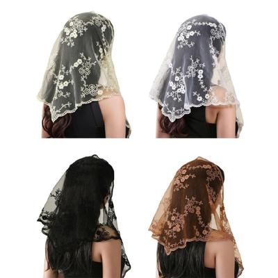 Comfortable Lace Trimmed Kerchief  Stylish Polyester Bandana For Women Daily Use