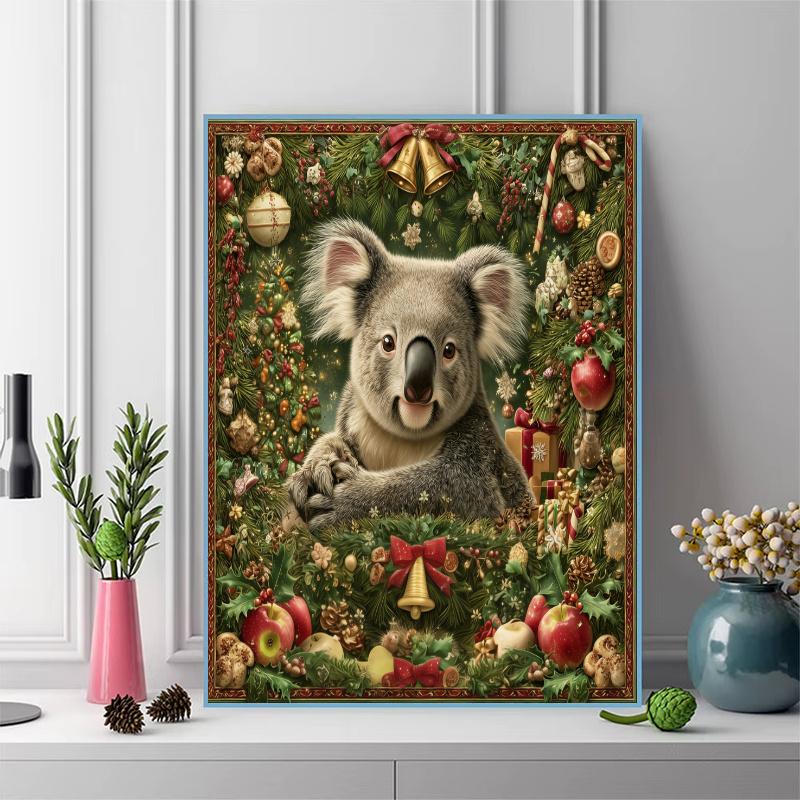 Christmas koala Pattern  3pcs 100% Round Full Drill 5D DIY Diamond Painting Embroidery Cross Stitch Rhinestone Décor