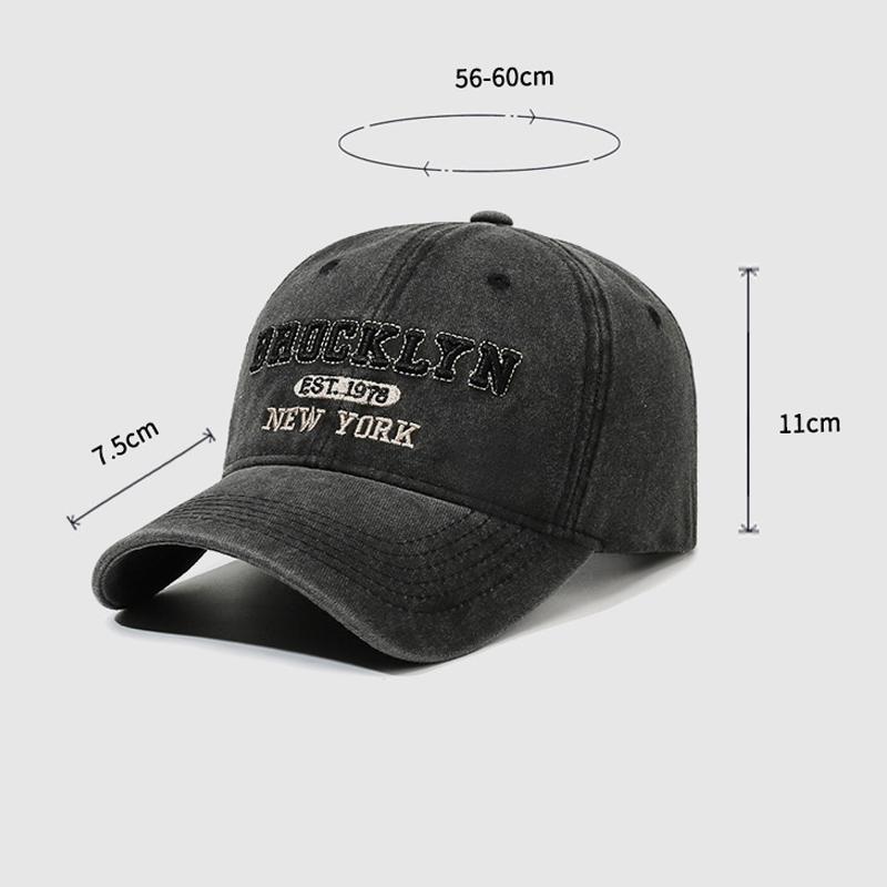 Vintage Cotton Embroidery Baseball Cap Unisex Letters Cap Outdoor Sun Hat