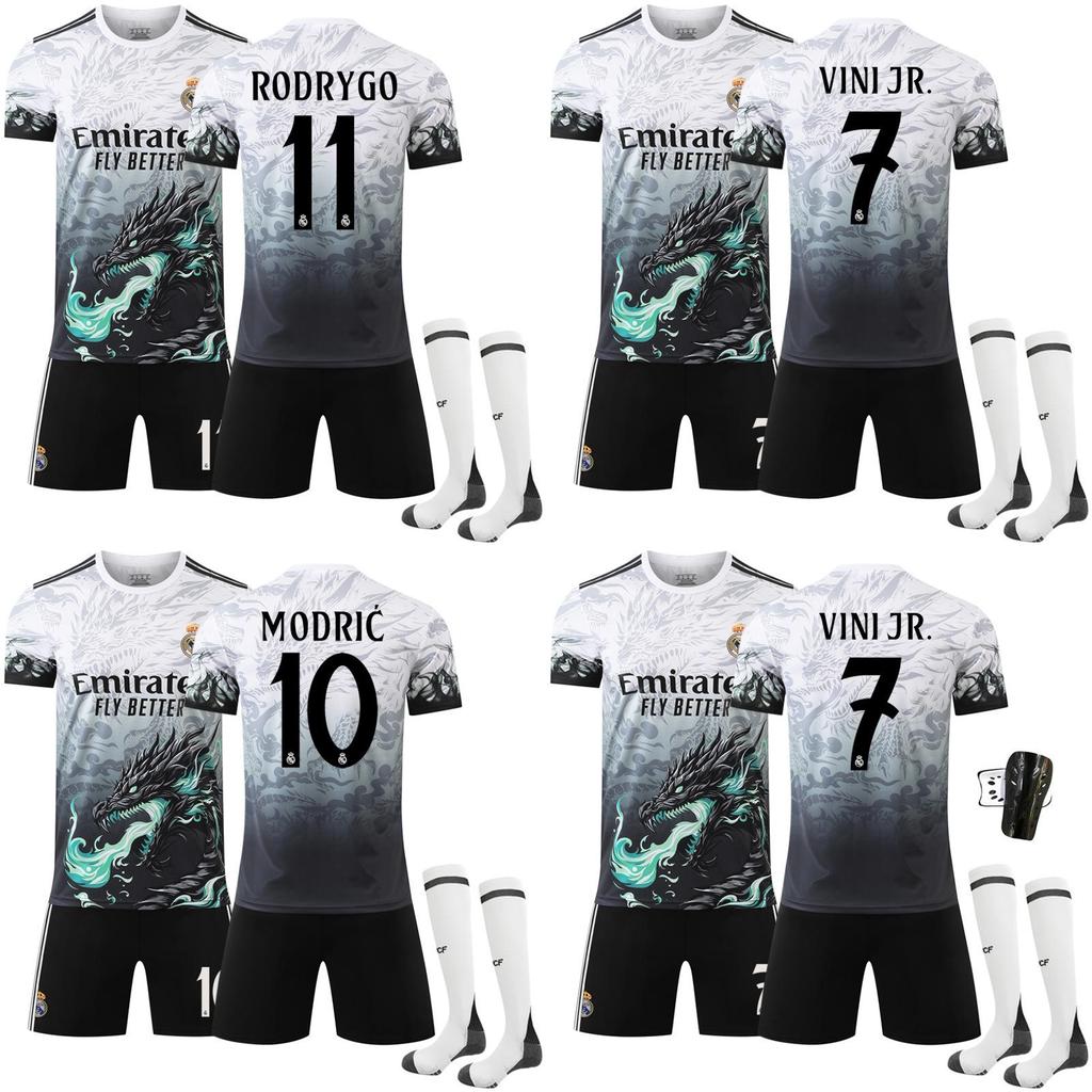 Real Madrid No 9 Dragon Pattern Football Jersey With Polyester Fabric For Soccer Fans