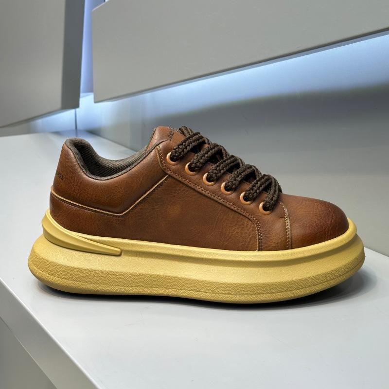 Winter velvet warm thick-soled casual leather lace-up casual shoes comfortable super fire dad shoes ok