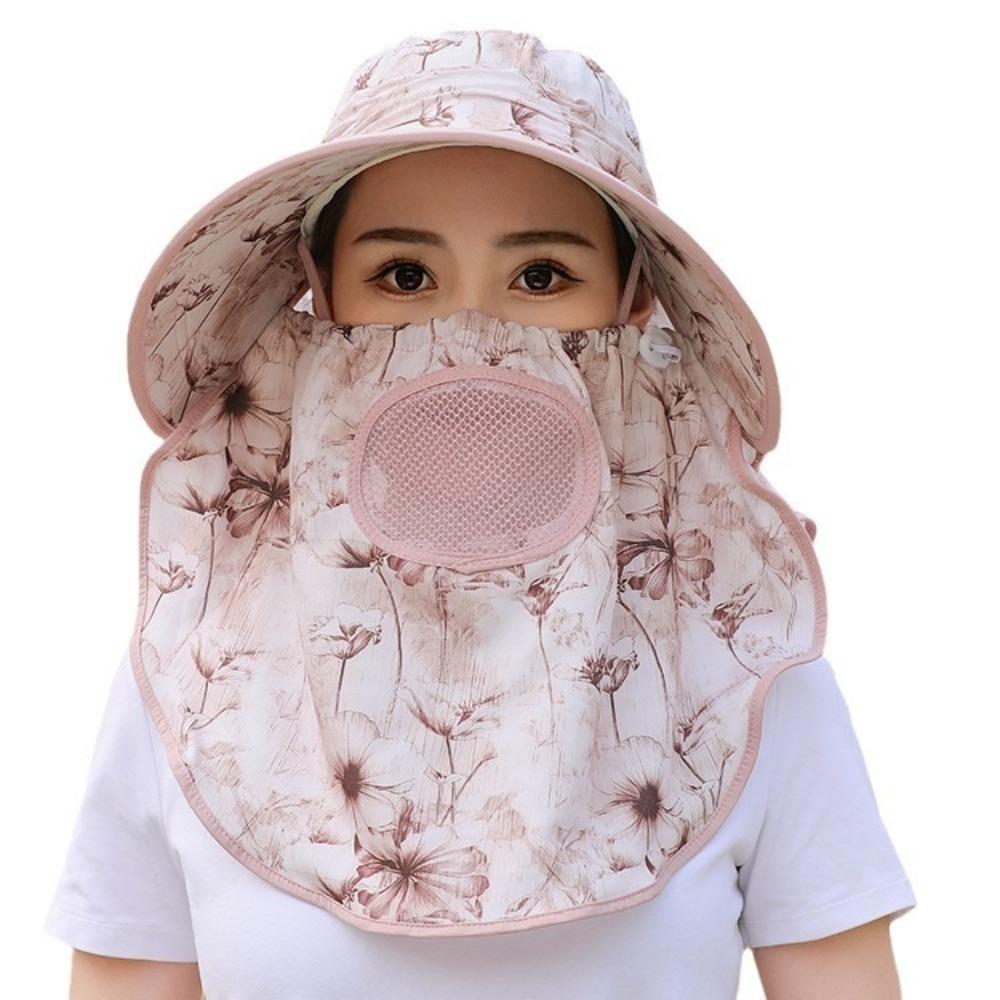 

Fashion Flower Bucket Hat Face Neck Protection Fisherman Hat New Sunscreen Hat Outdoor Sports 5