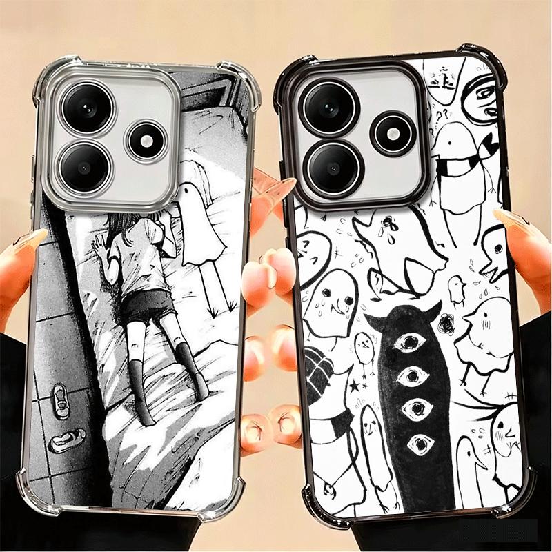 Oyasumi Punpun Anime Plating Phone Case For Xiaomi Poco X5 X6 X7 X8 Pro Max F8 Ultra F7 M8 M7 M5S Redmi 15C 15 14C 13C 13 X3 12C