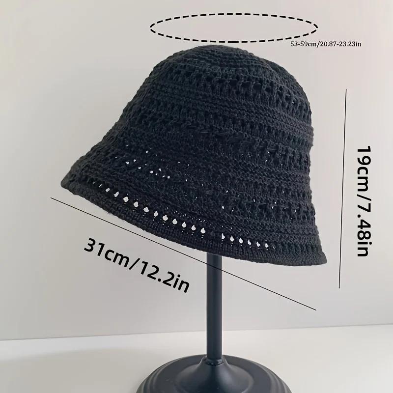 Summer Knitted Fisherman's Hat Fashionable, Versatile, Breathable, Foldable Basin Hat Outdoor Travel Sunscreen Hat