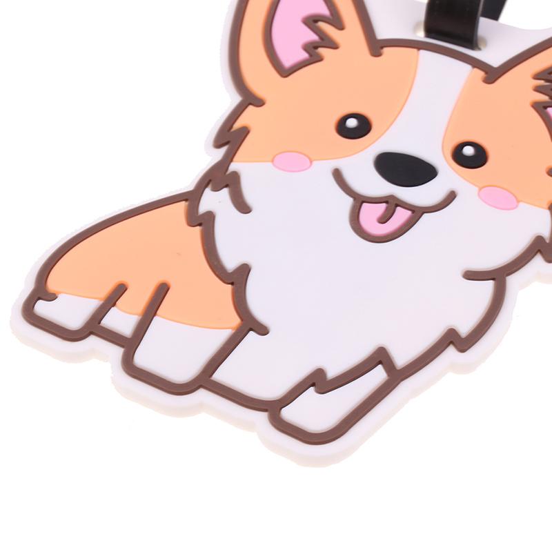 1Pc Luggage Tag Cute Corgi Panda Suitcase Portable Travel Label Accessories