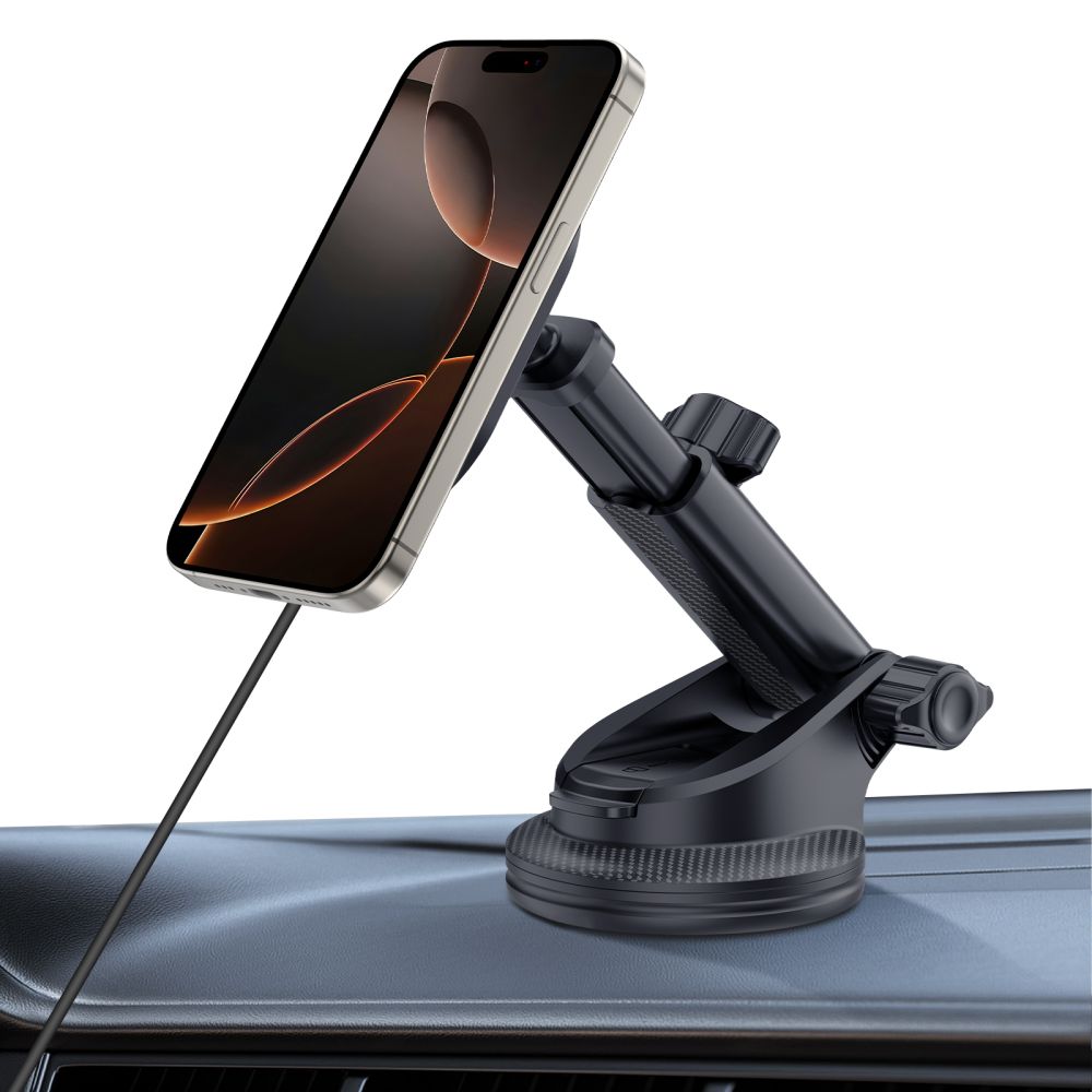 Tech-Protect Mm15W-V6 Magnetic Magsafe Dashboard & Vent Car Mount Wireless Charger 15W Black/Black