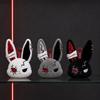 Plush Doll with Metal Hanging Loop, Dark Style Rabbit Pendant Plush Toy, Funny Expression Plush Doll, Stress Relief Collectible Toy